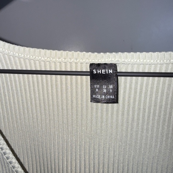 2/$15 SHEIN Ribbed Wrap Top in Green - Picture 2 of 4